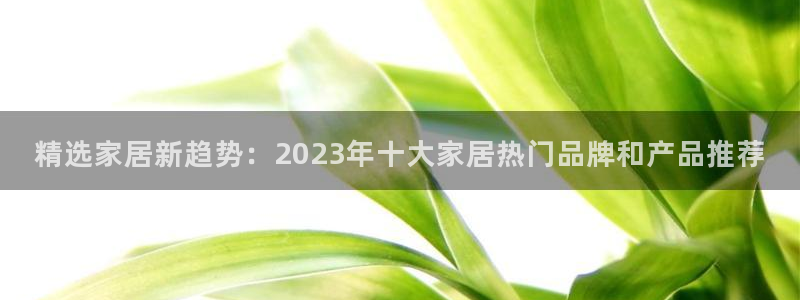 欧星娱乐app：精选家居新趋势：2023年十大家居热门品牌和